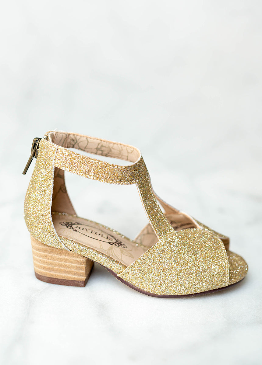 Orelia Heel in Gold Glitter