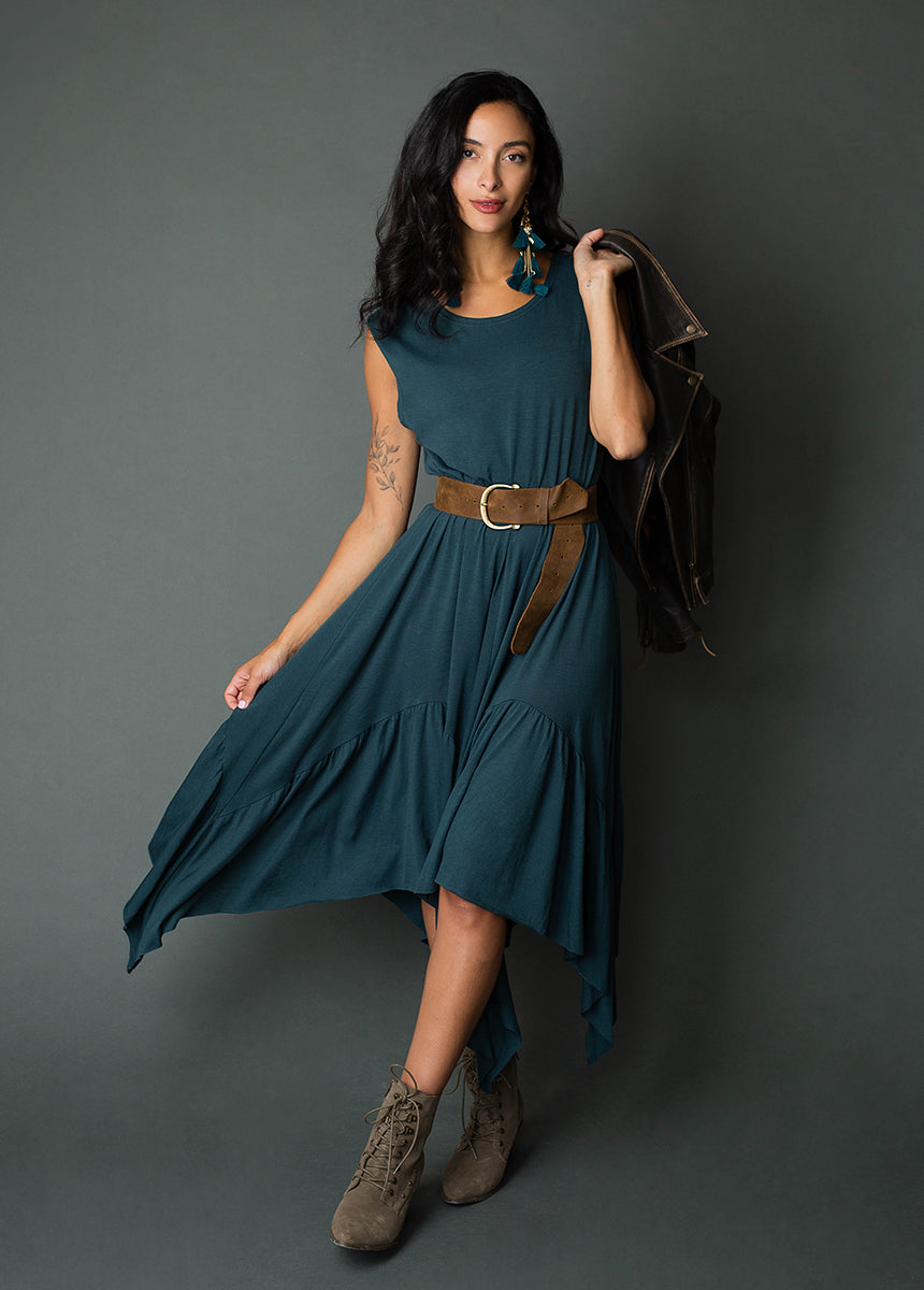 Pilar Dress in Deep Teal