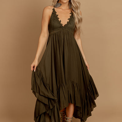 Poesy Dress in Burnt Olive