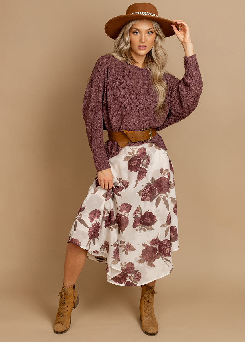 Sana Skirt in Large Cream Floral