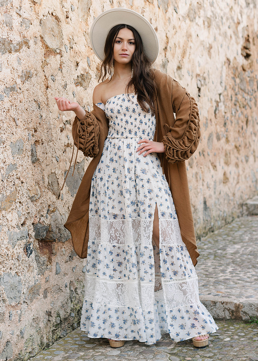 Sirena Dress in Cream Ditsy Floral