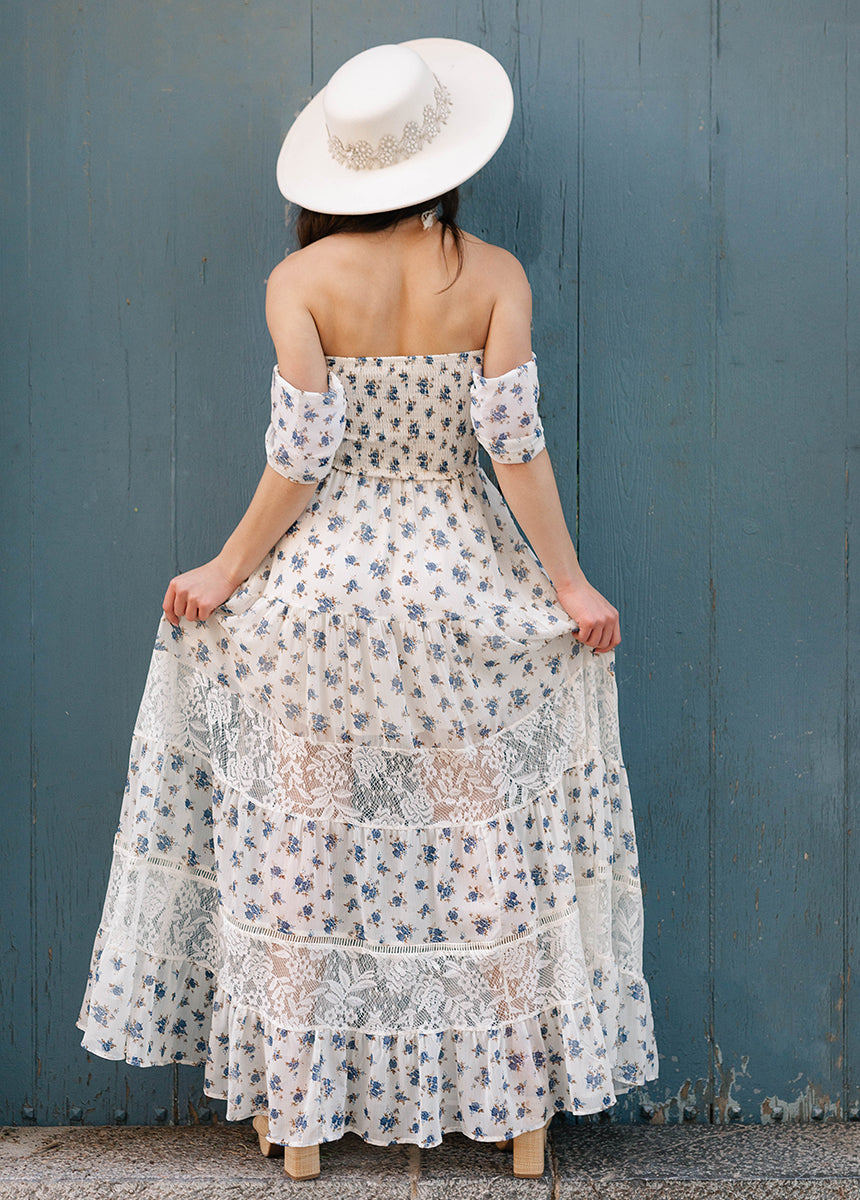 Sirena Dress in Cream Ditsy Floral