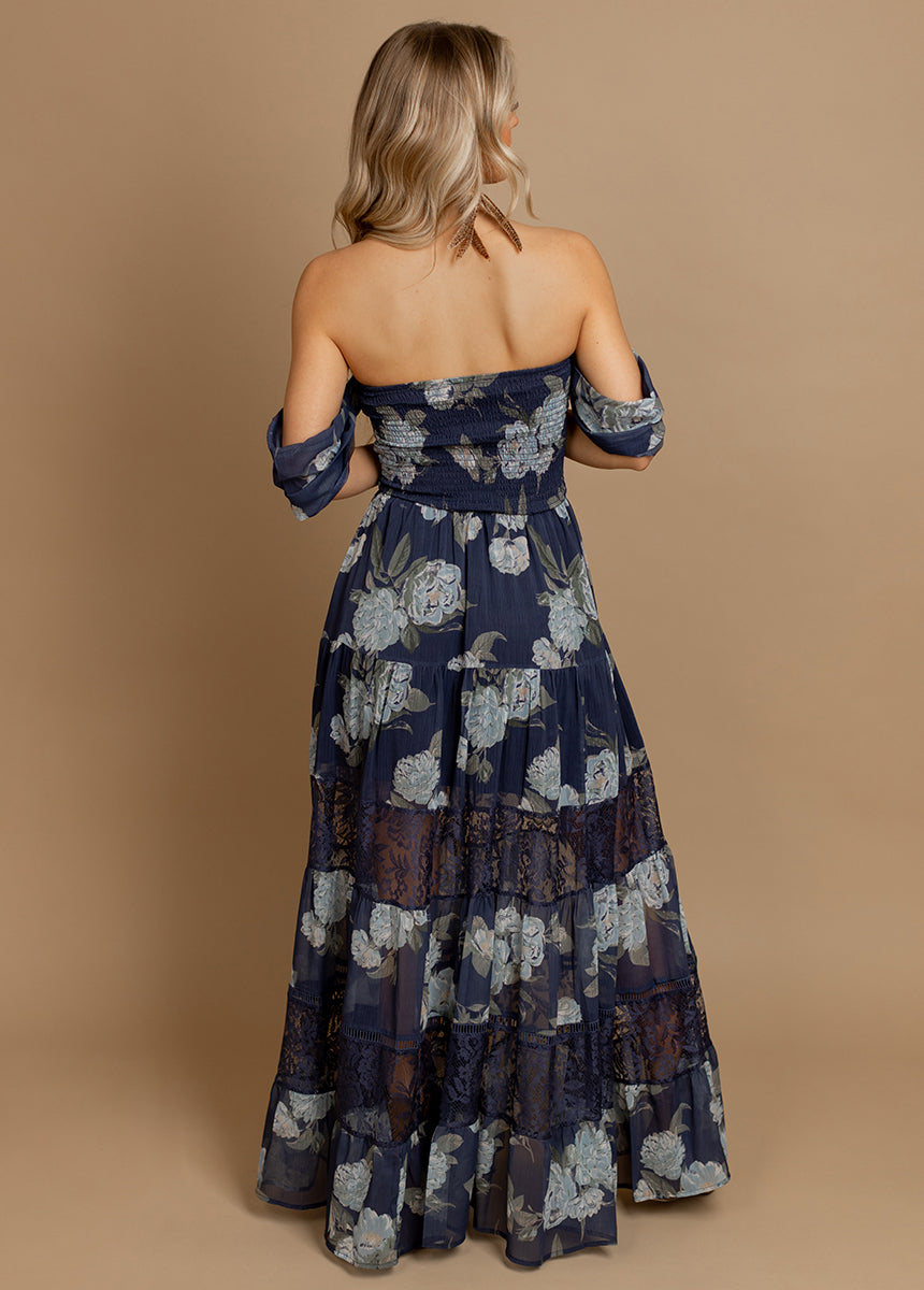 Sirena Dress in Large Navy Floral