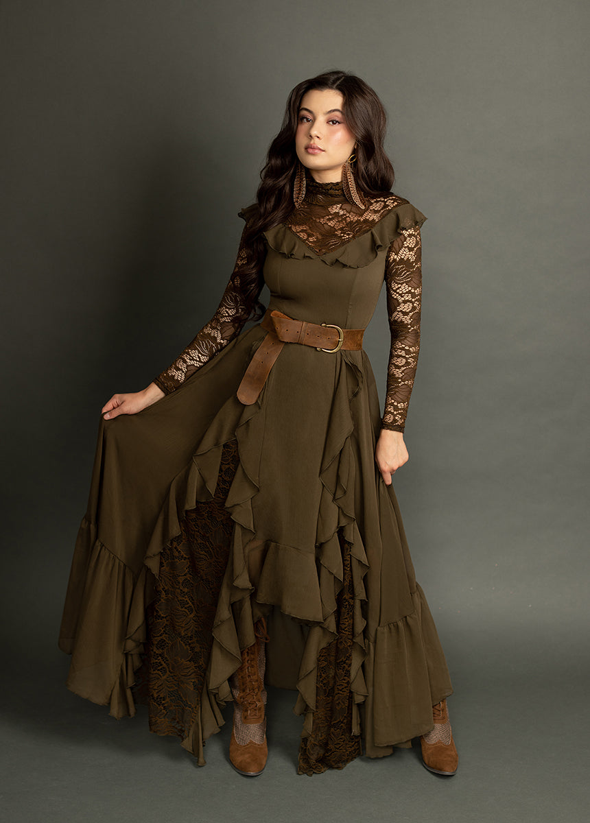 Sveta Dress in Army Green