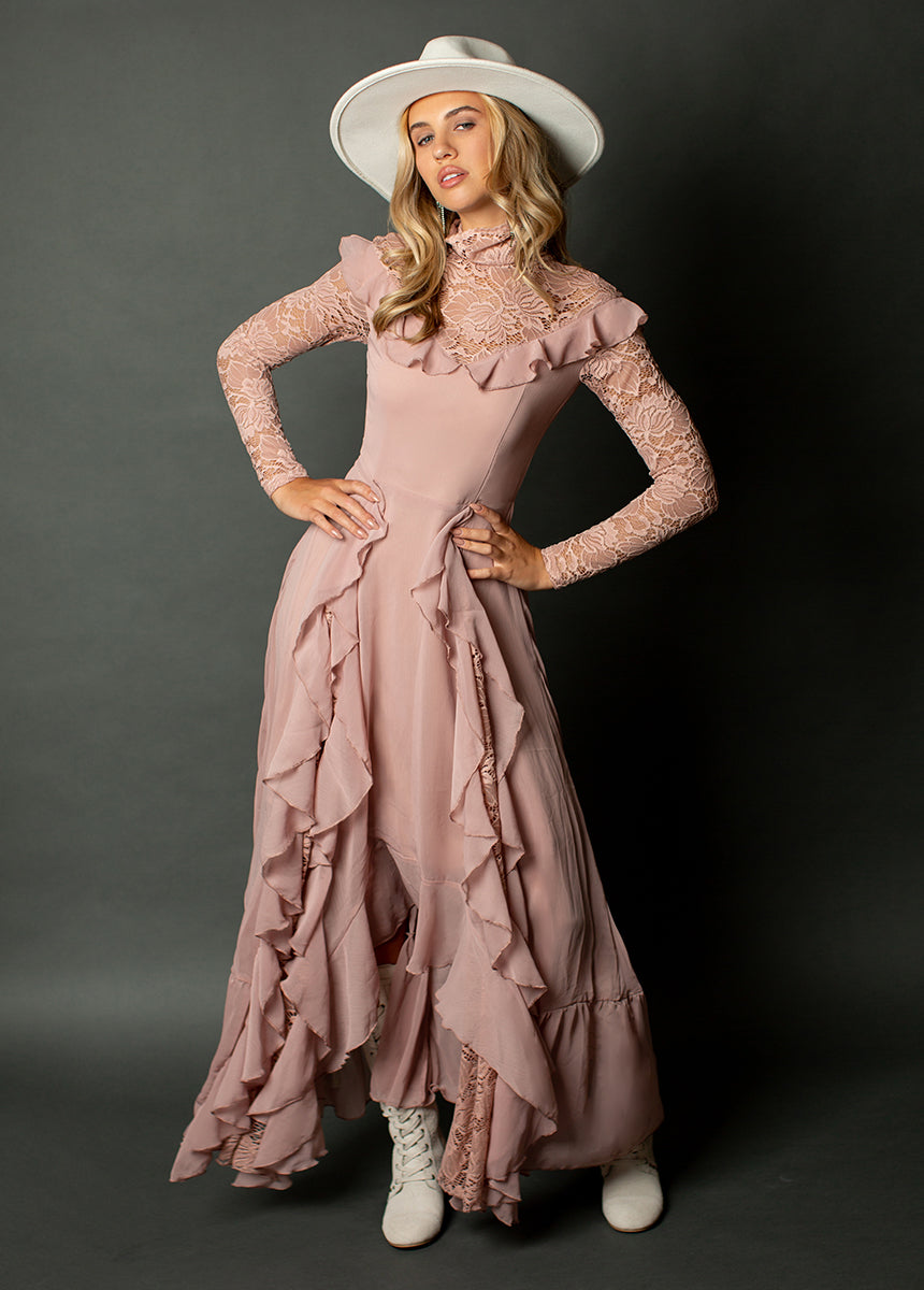Joyfolie Joyfolie Women’s Klara Fringe Dress in Nude Pink, Medium