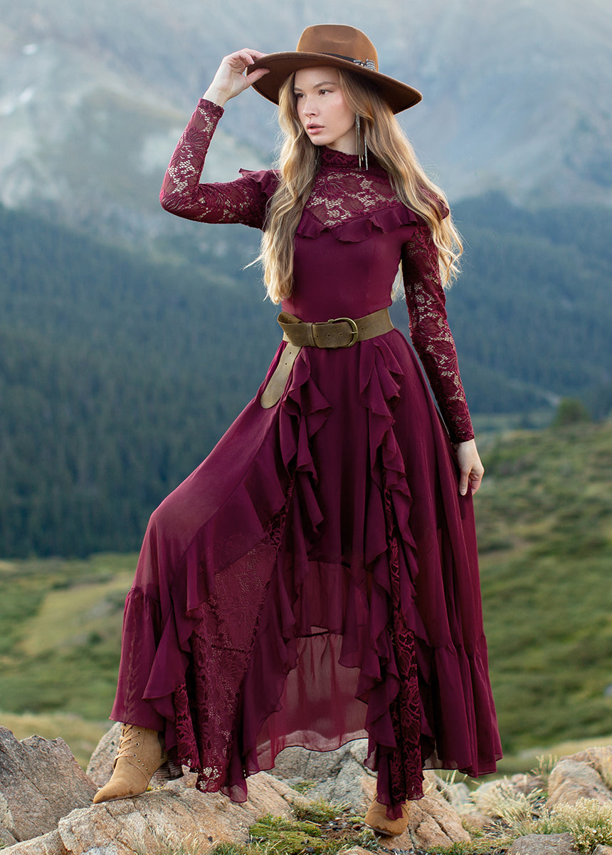 Sveta Maxi Dress in Oxblood