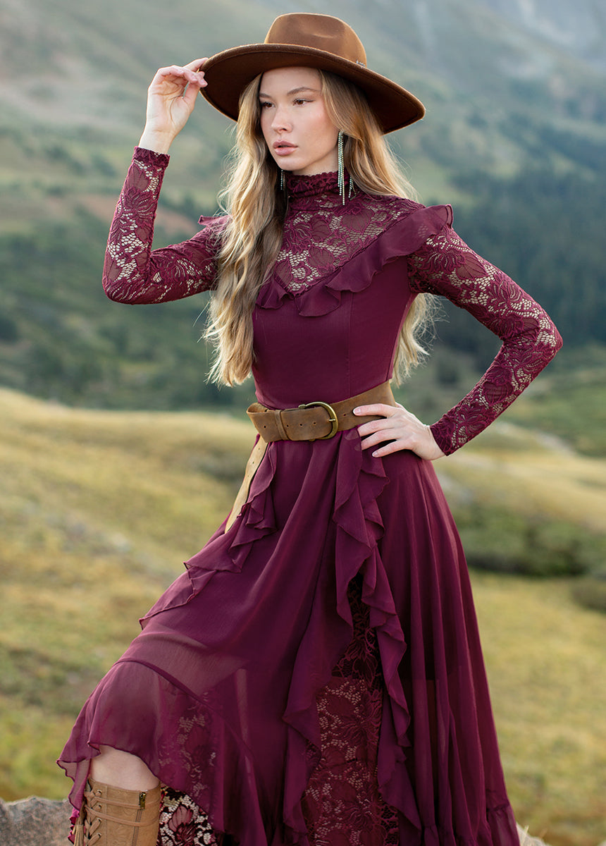 Sveta Maxi Dress in Oxblood