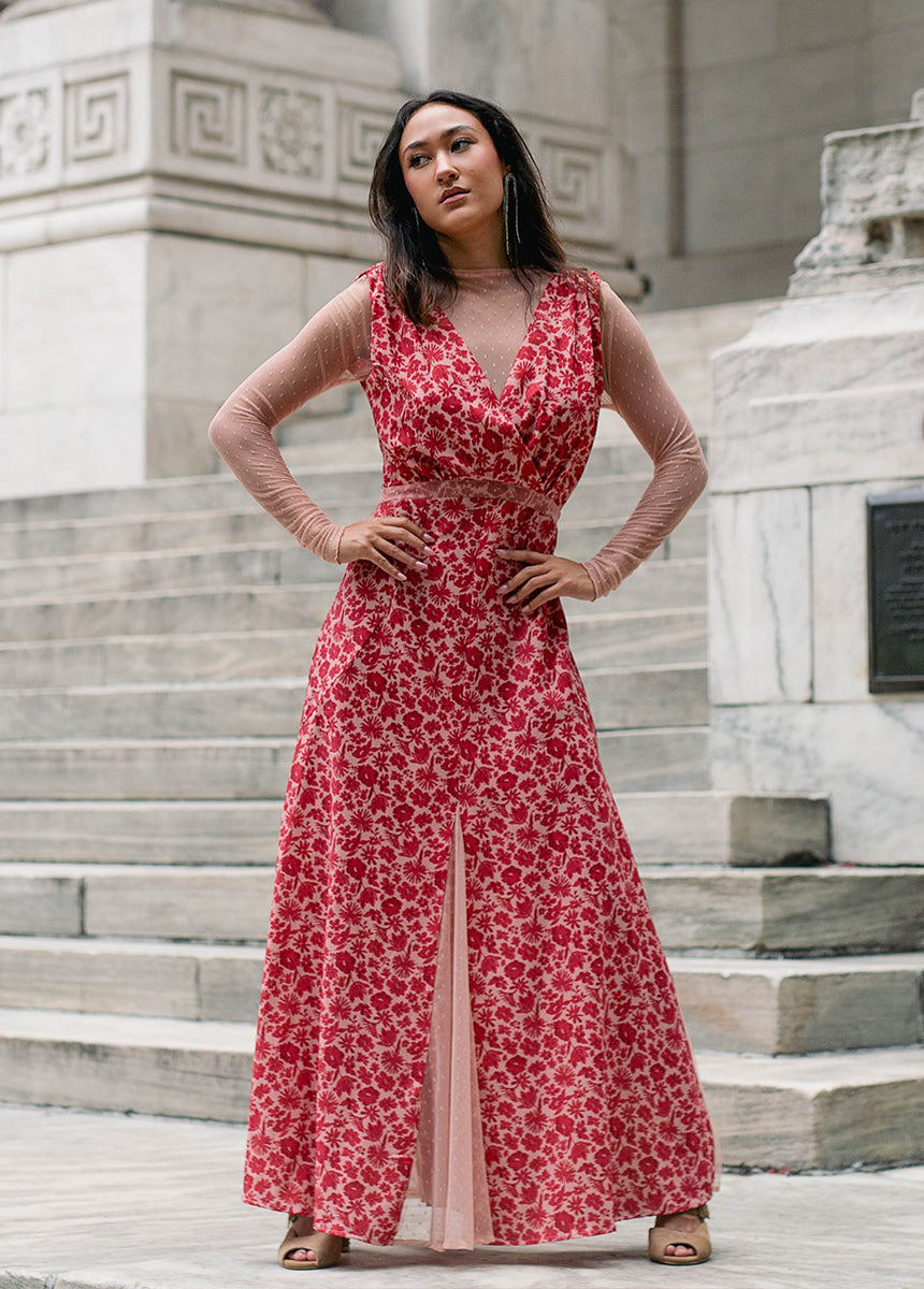 Tisannah Dress in Red Floral