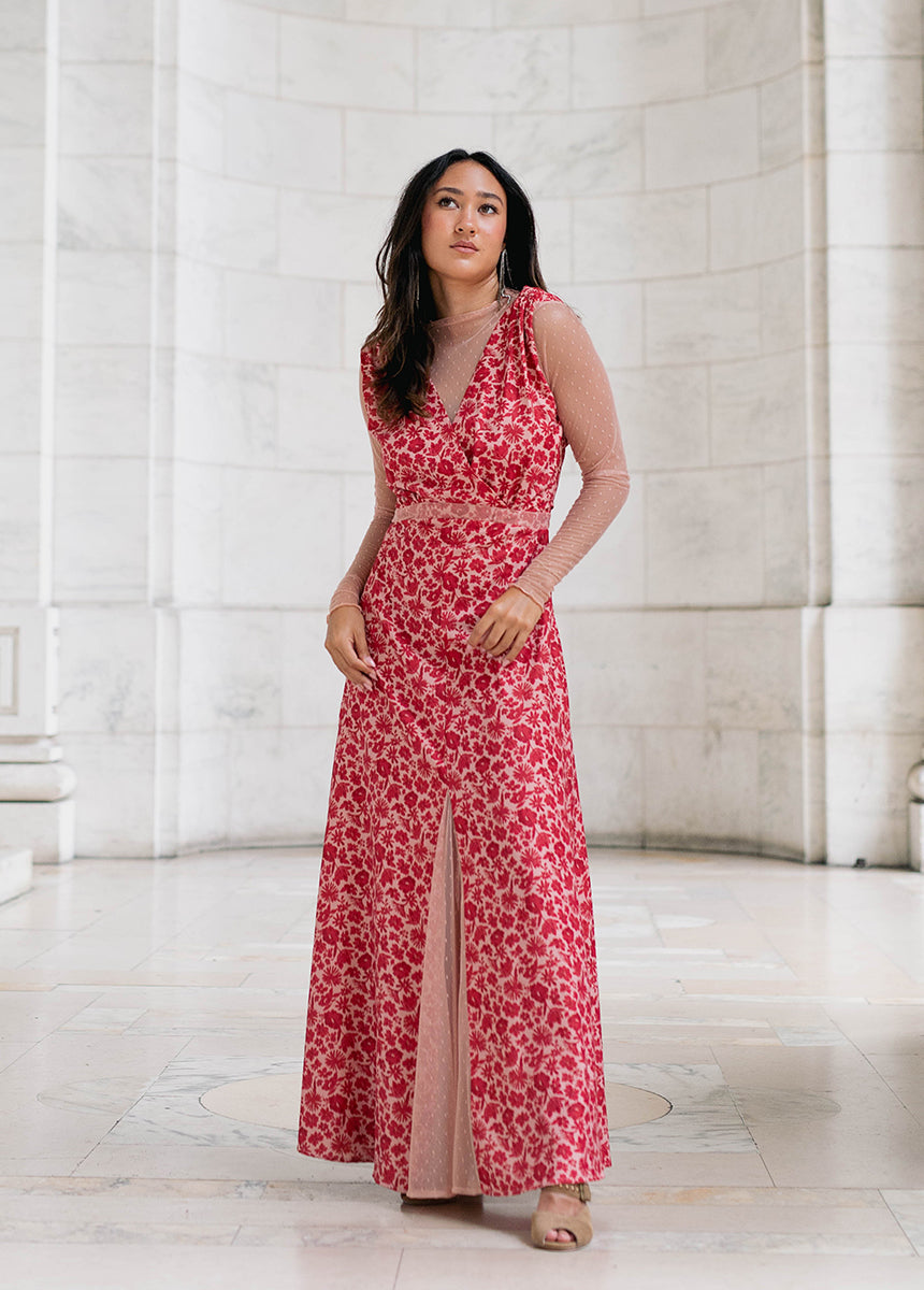 Tisannah Dress in Red Floral