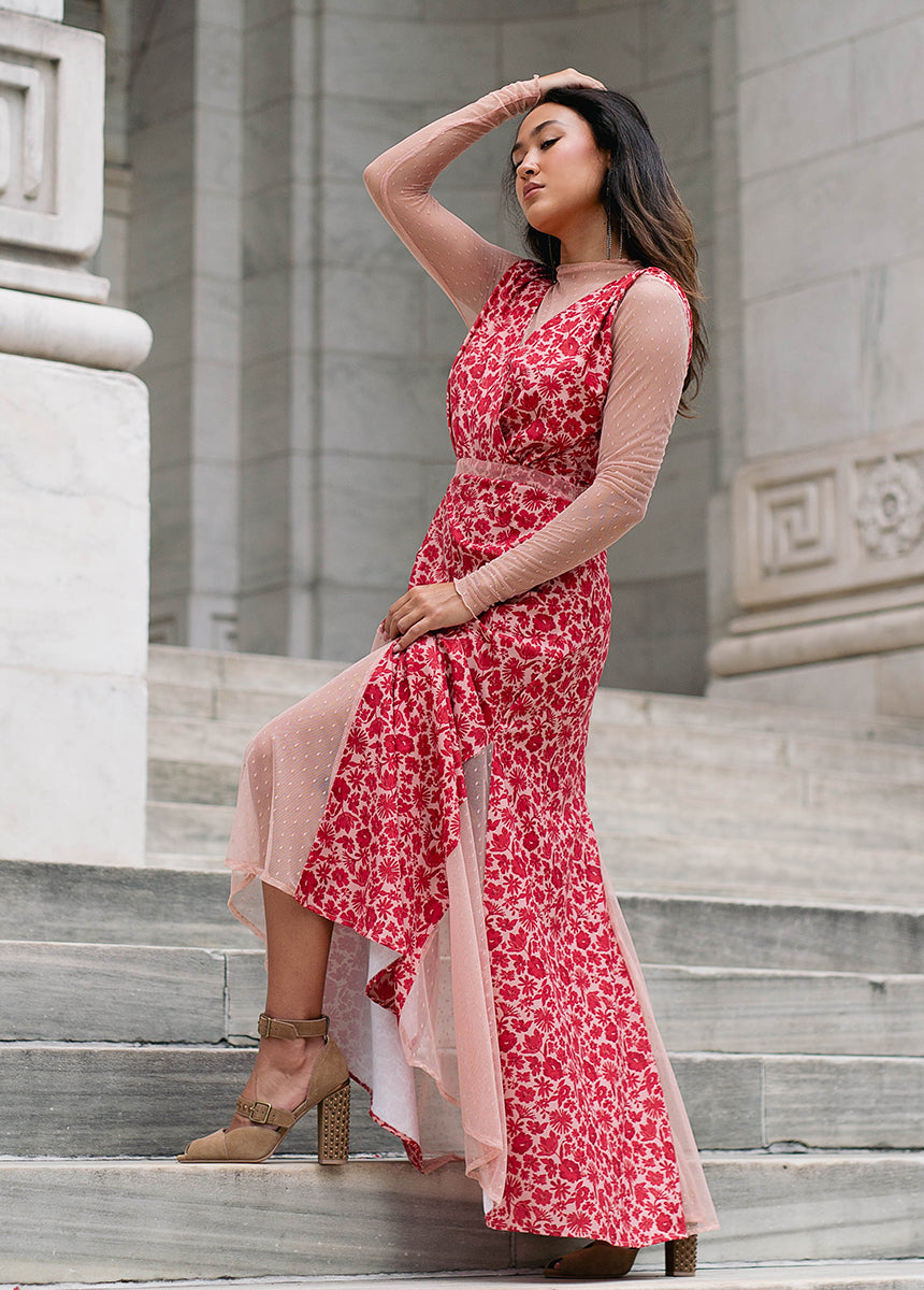 Tisannah Dress in Red Floral