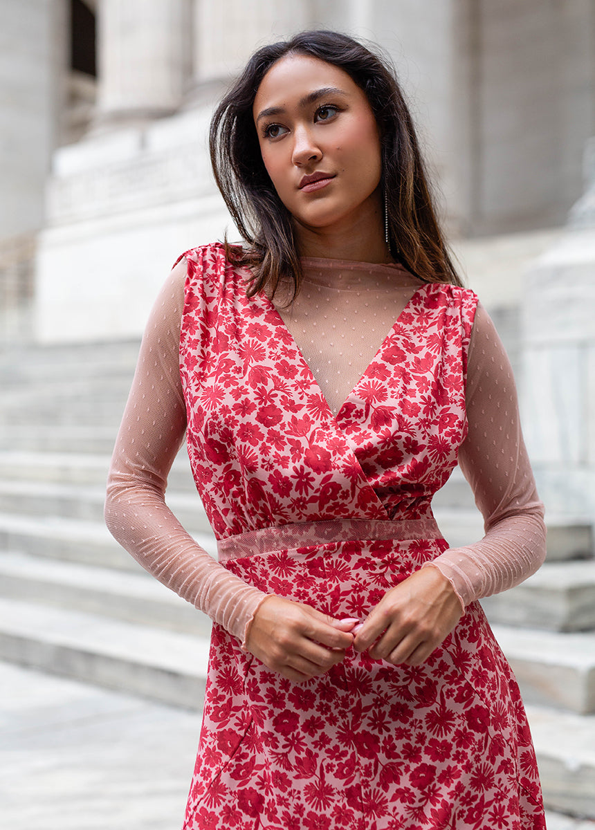 Tisannah Dress in Red Floral