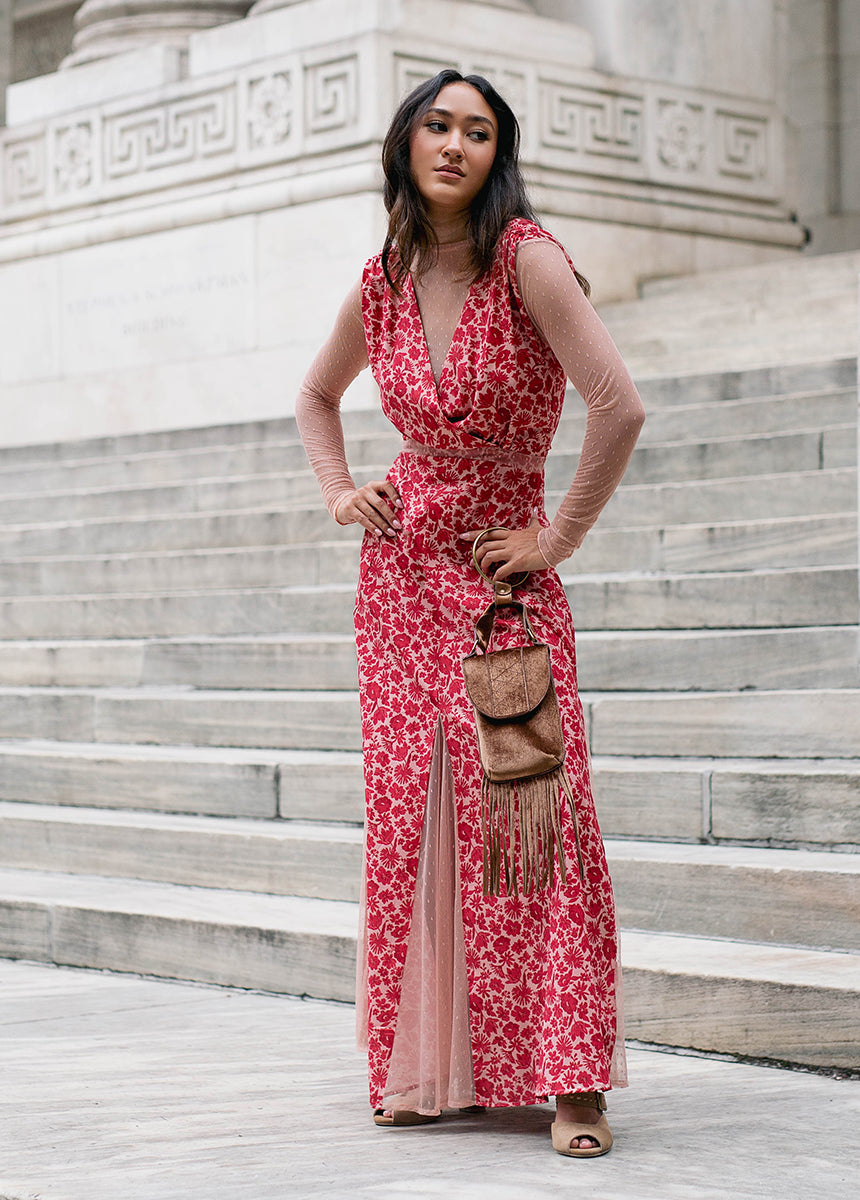 Tisannah Dress in Red Floral