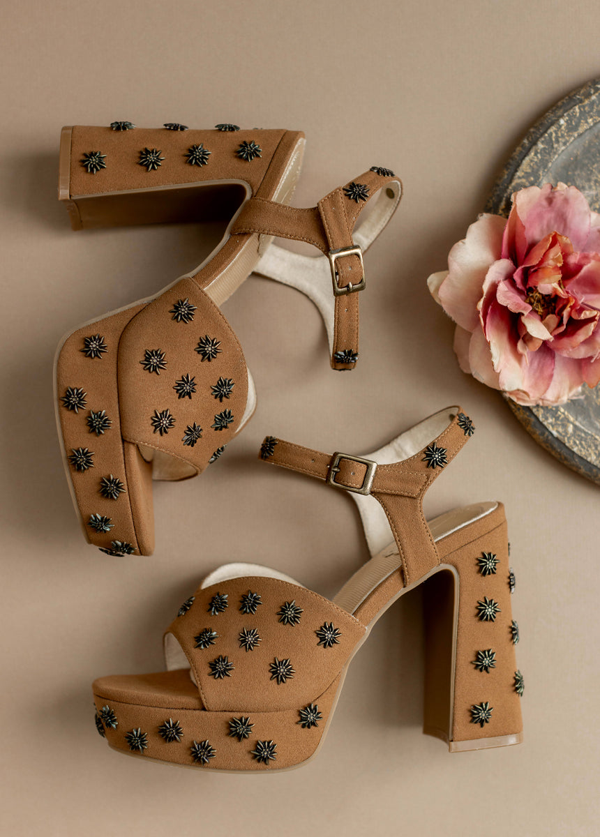 *COMING SOON* - Valentine Platforms in Nutmeg Studded