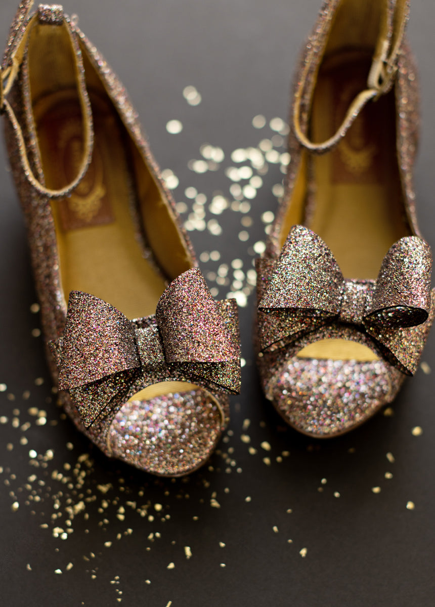 Multi colored glitter heels best sale