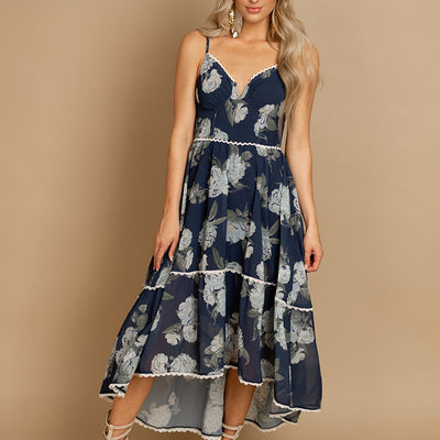 Vola Dress in Large Navy Floral