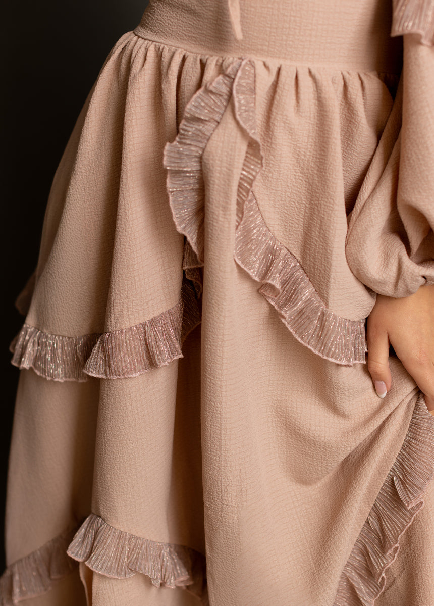 Zaynab Dress in Blush Rosegold