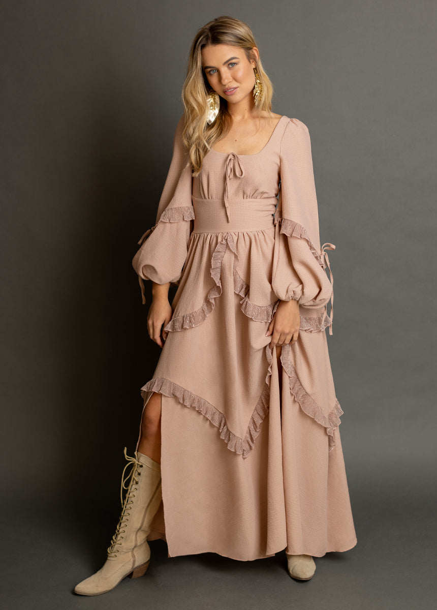 Zaynab Dress in Blush Rosegold