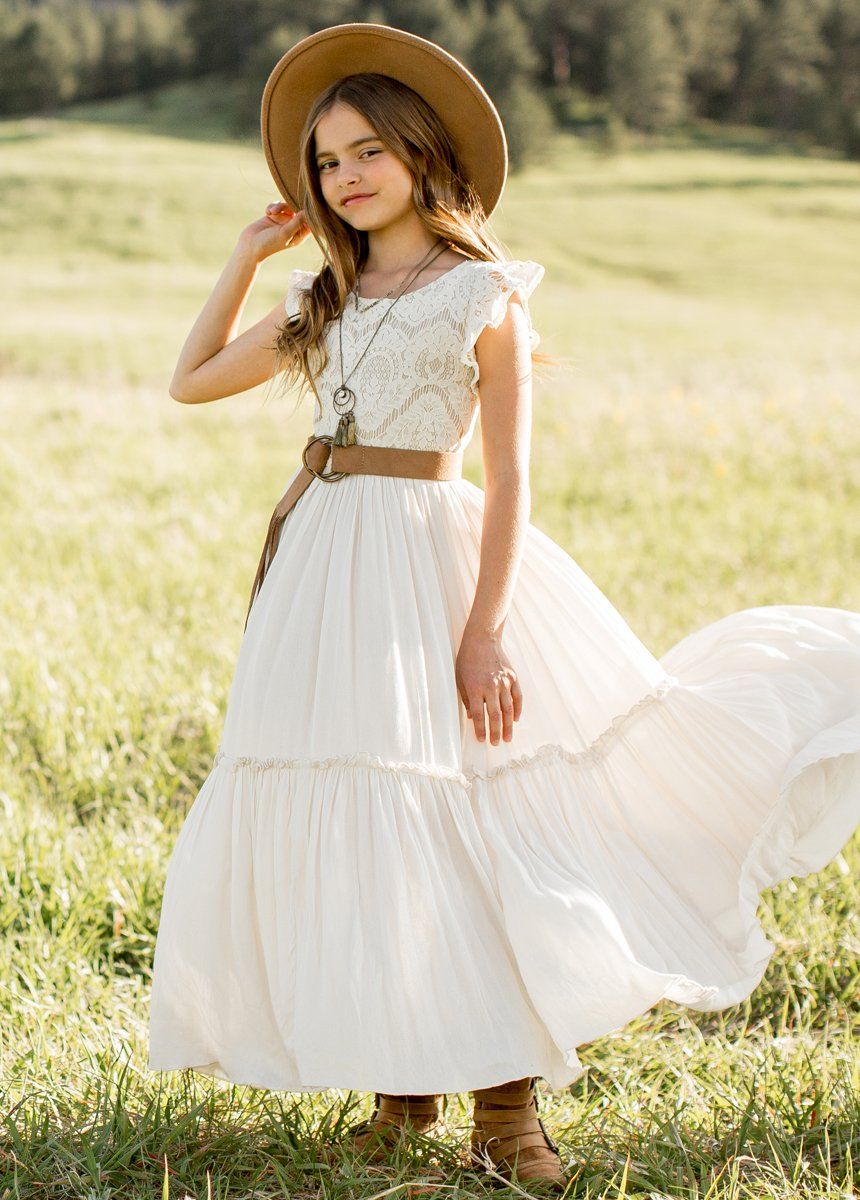 Macie Lace Maxi Dress - White