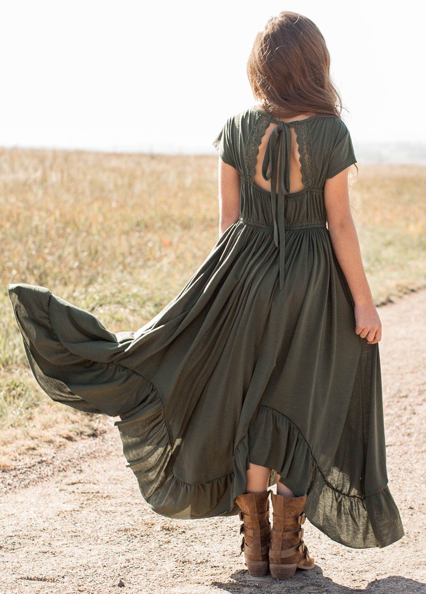 Braelyn Dress in Olive - Joyfolie