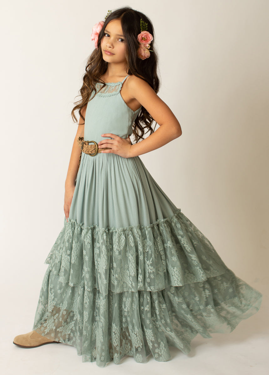 Catrin Dress in Seaglass, Best-Selling Boho Maxi Dress