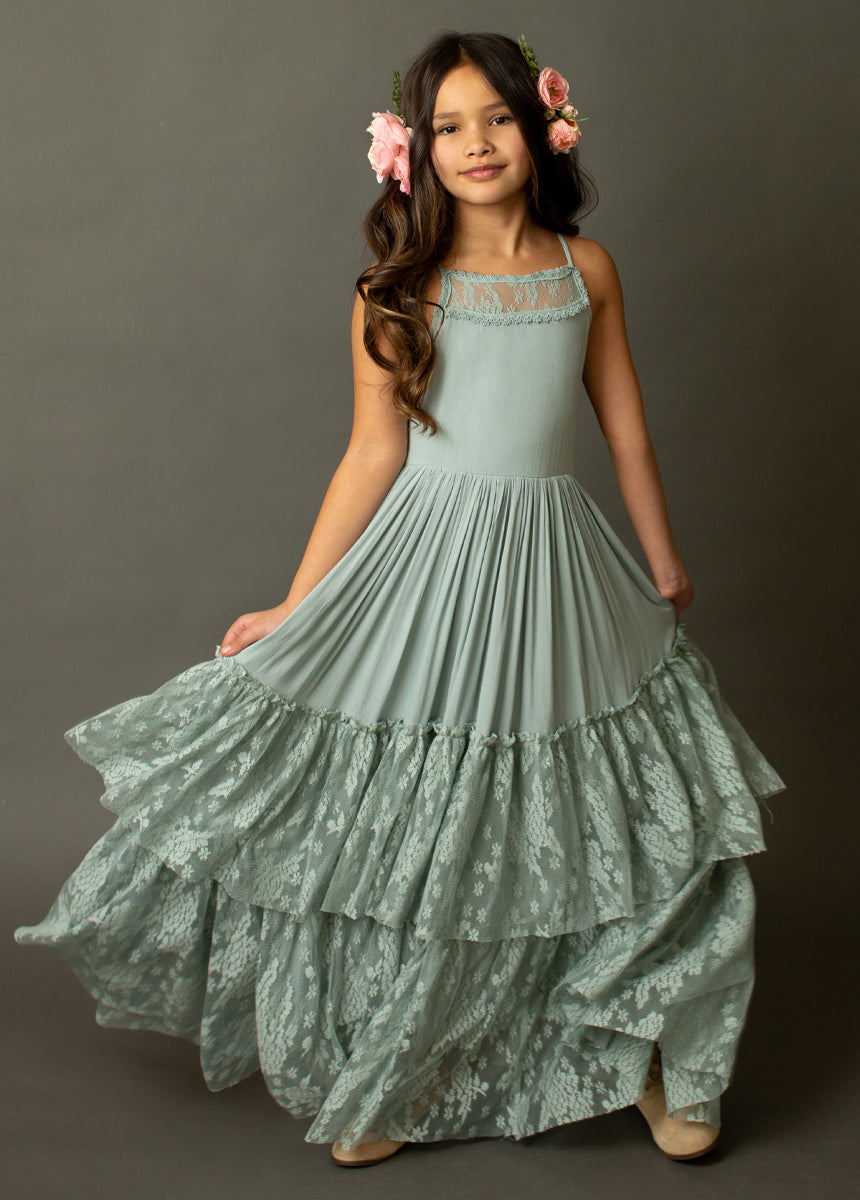 Catrin Dress in Seaglass, Best-Selling Boho Maxi Dress