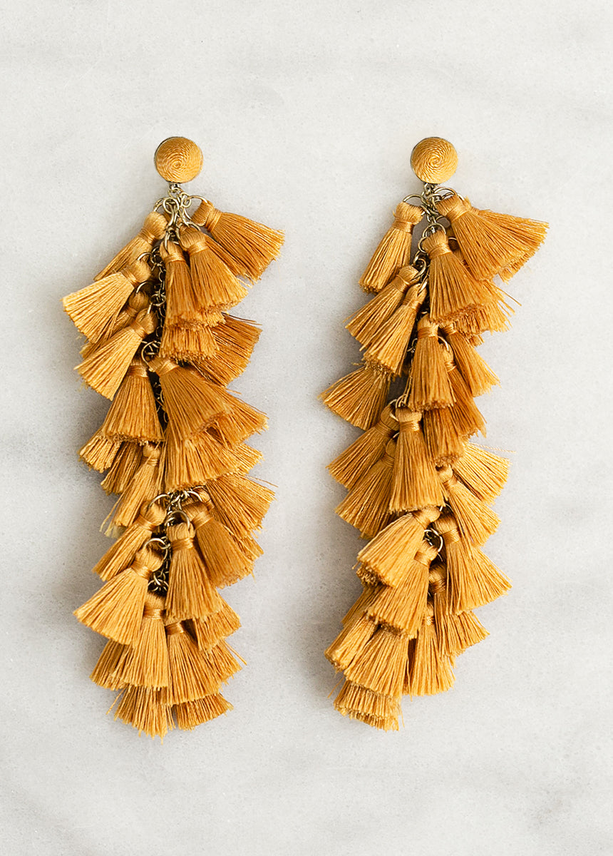 Mustard Yellow Color Meenakari Earrings (MKE1927MYLW)