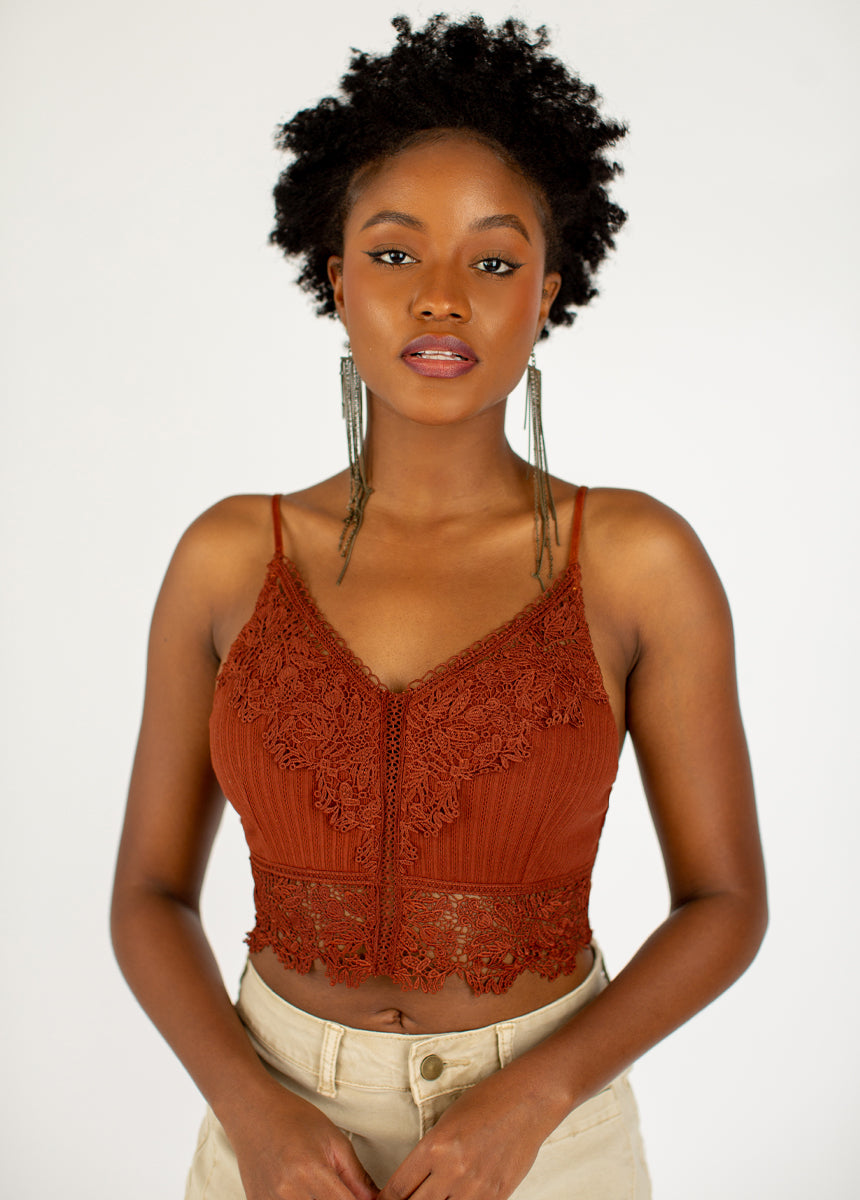 Buy SHOW OFF Women's Mustard Solid Polycotton Bralette Top Online